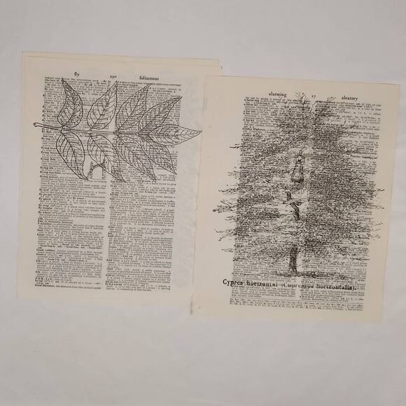 Tree Vintage Dictionary Prints, Flora Prints, Book Page Prints, Nature Decor - Picture 4 of 9
